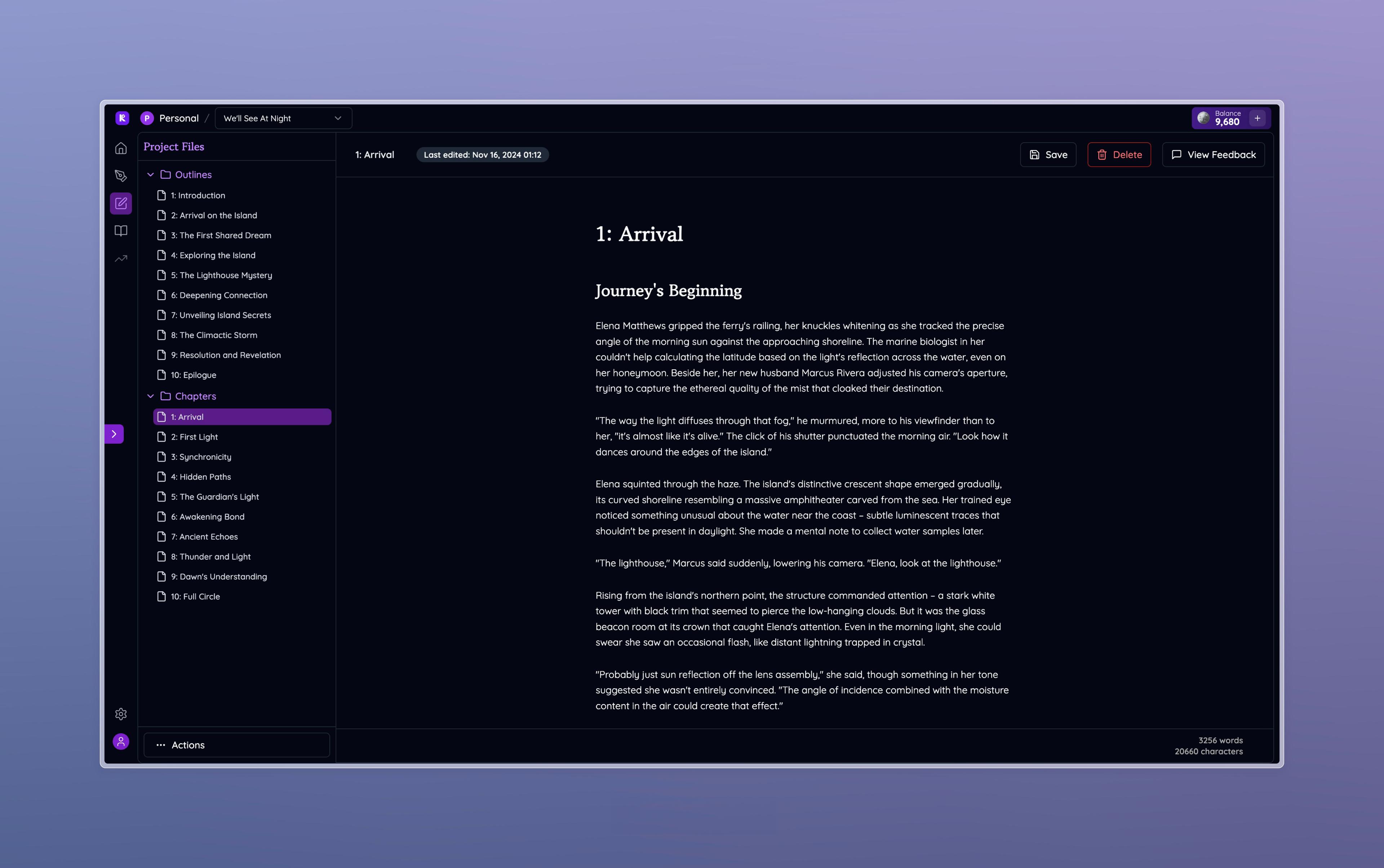 NovaWrite AI Writing Platform Interface